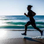 An image of someone running along a beach